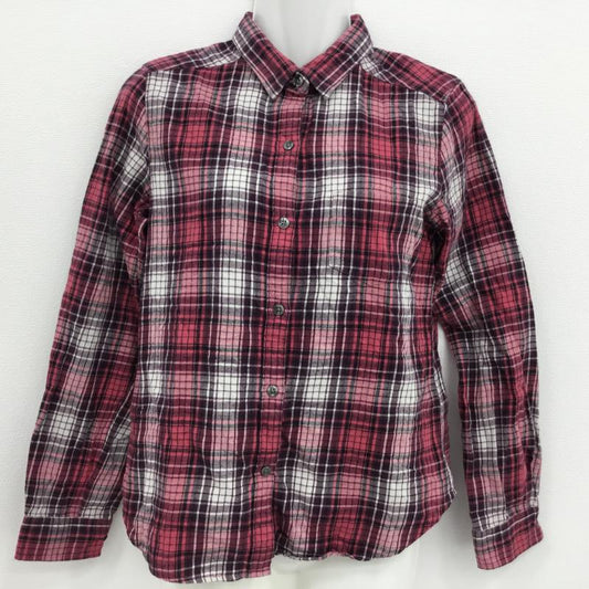 ユニクロ UNIQLO シャツ、ブラウス 長袖 M チェック 桃 / ピンク / X 紫 / パープル / X 白 / ホワイト /  レディース USED 古着 中古 10000061