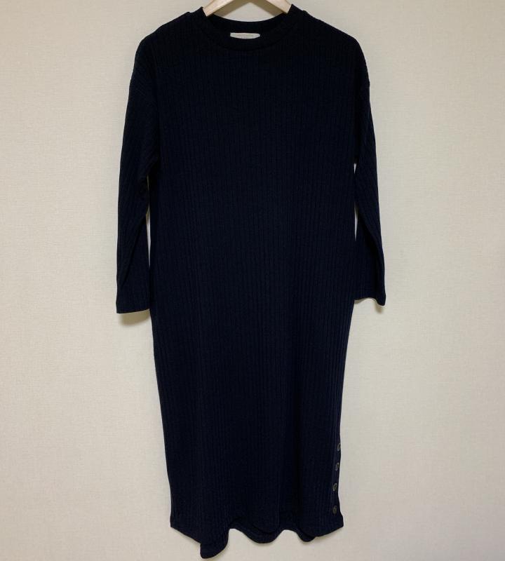 ショコラ フィネ ローブ chocol raffine robe ワンピース ロングスカート FREE 無地 紺 / ネイビー /  レディース USED 古着 中古 10001055