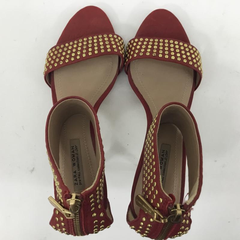 ザラウーマン ZARA WOMAN パンプス パンプス 無地 赤 / レッド / X 金 / ゴールド /  レディース USED 古着 中古 10001588