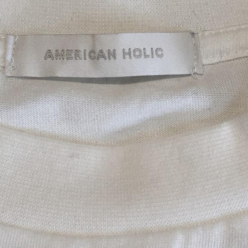 アメリカンホリック AMERICAN HOLIC カットソー 半袖 FREE 無地 X ロゴ、文字 白 / ホワイト / X 黒 / ブラック /  レディース USED 古着 中古 10001630