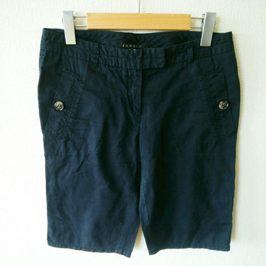 セオリー theory パンツ ショートパンツ 2 無地 紺 / ネイビー /  レディース USED 古着 中古 10001802