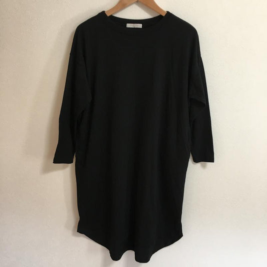 ショコラ フィネ ローブ chocol raffine robe ワンピース ひざ丈スカート FREE 無地 黒 / ブラック /  レディース USED 古着 中古 10002166