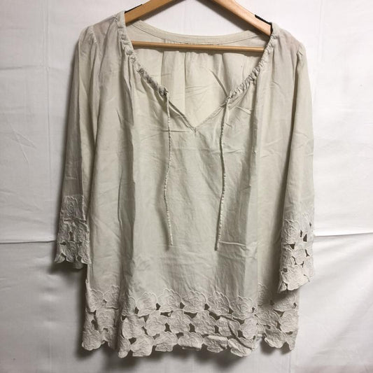 フレームワーク FRAMeWORK カットソー 七分袖 無地 白 / ホワイト /  レディース USED 古着 中古 10002248