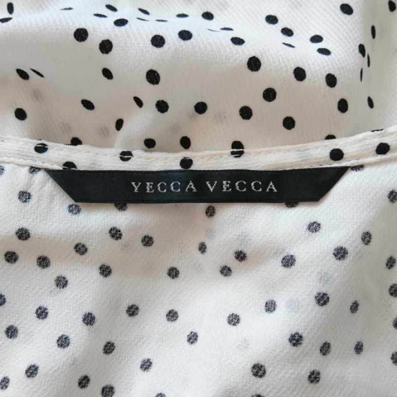 イェッカ ヴェッカ YECCA VECCA ワンピース ひざ丈スカート FREE ドット 白 / ホワイト / X 黒 / ブラック /  レディース USED 古着 中古 10002375