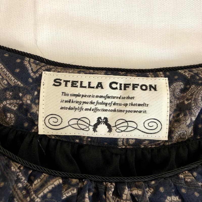 ステラシフォン STELLA CIFFON ワンピース ひざ丈スカート 36 ペイズリー 紺 / ネイビー /  レディース USED 古着 中古 10002788