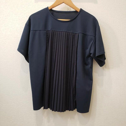 ヨーロ YOLO カットソー 半袖 40 無地 紺 / ネイビー /  レディース USED 古着 中古 10003056