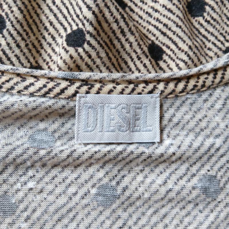 ディーゼル DIESEL カットソー 半袖 ドット X  ベージュ / ベージュ / X 黒 / ブラック /  レディース USED 古着 中古 10003412