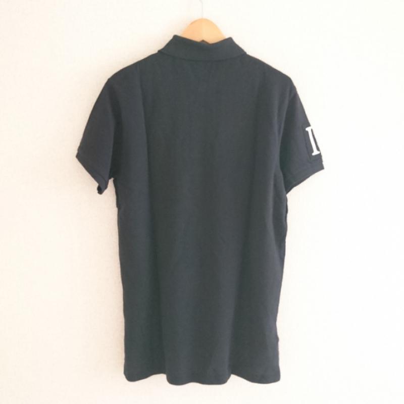 ポロラルフローレン POLO RALPH LAUREN ポロシャツ 半袖 M ロゴ、文字 X 無地 黒 / ブラック /  メンズ USED 古着 中古 10003428