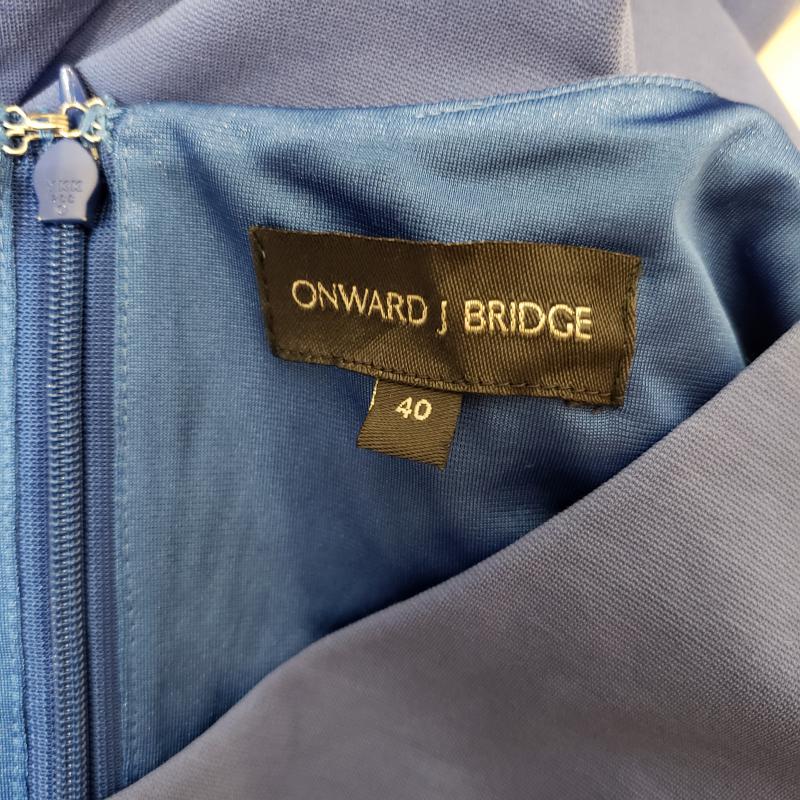 オンワードジェイブリッジ ONWARD J BRIDGE ワンピース ひざ丈スカート 40 無地 青 / ブルー /  レディース USED 古着 中古 10003501