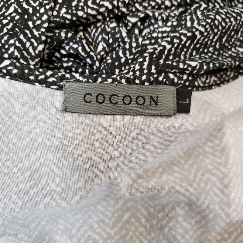 コクーン COCOON ワンピース ひざ丈スカート L 無地 黒 / ブラック / X 白 / ホワイト /  レディース USED 古着 中古 10003517