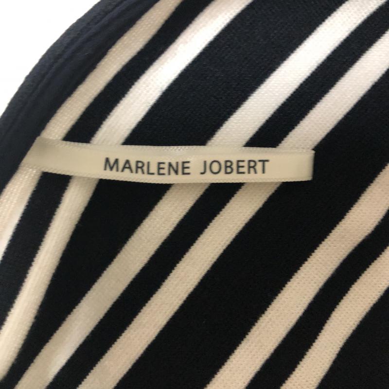 マルレーヌ ジョベル MARLENE JOBERT カットソー 七分袖 M ボーダー柄 白 / ホワイト / X 黒 / ブラック /  レディース USED 古着 中古 10003782