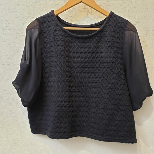 ヨーロ YOLO カットソー 半袖 36 無地 紺 / ネイビー /  レディース USED 古着 中古 10003790