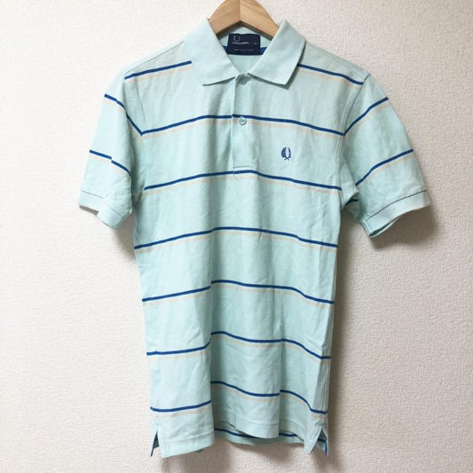 フレッドペリー FRED PERRY ポロシャツ 半袖 XS ボーダー柄 青 / ブルー / X 橙 / オレンジ /  メンズ USED 古着 中古 10004138