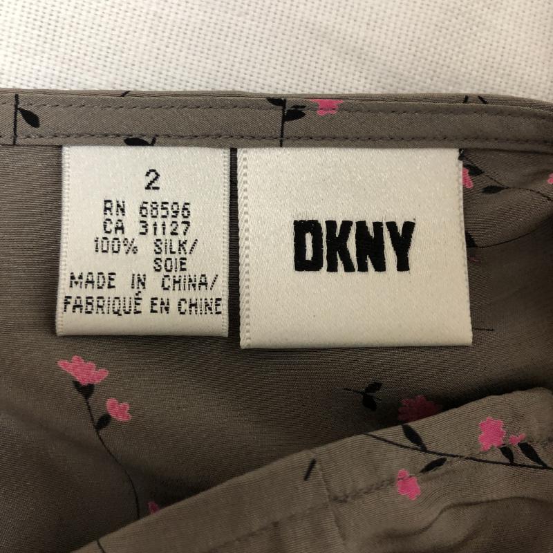 ディーケーエヌワイ DKNY スカート ひざ丈スカート 2 総柄 X 花柄 灰 / グレー / X 黒 / ブラック / X 桃 / ピンク /  レディース USED 古着 中古 10004172