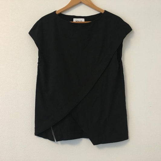 ヨーロ YOLO カットソー 半袖 40 無地 黒 / ブラック /  レディース USED 古着 中古 10004450