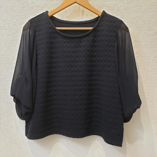 ヨーロ YOLO カットソー 半袖 38 無地 紺 / ネイビー /  レディース USED 古着 中古 10004502