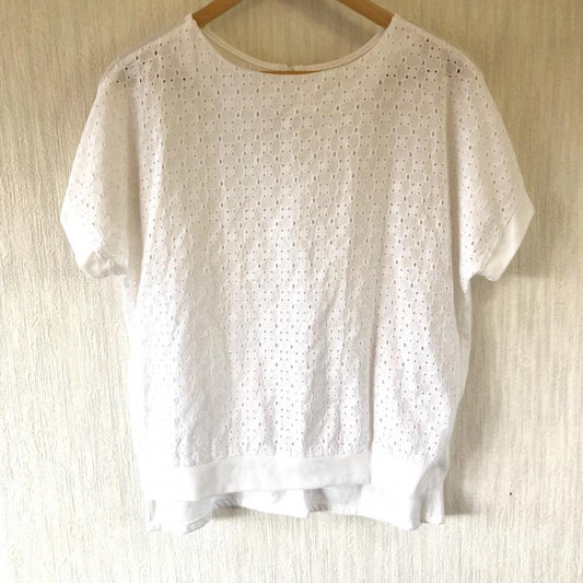 ヨーロ YOLO カットソー 半袖 36 無地 白 / ホワイト /  レディース USED 古着 中古 10004629