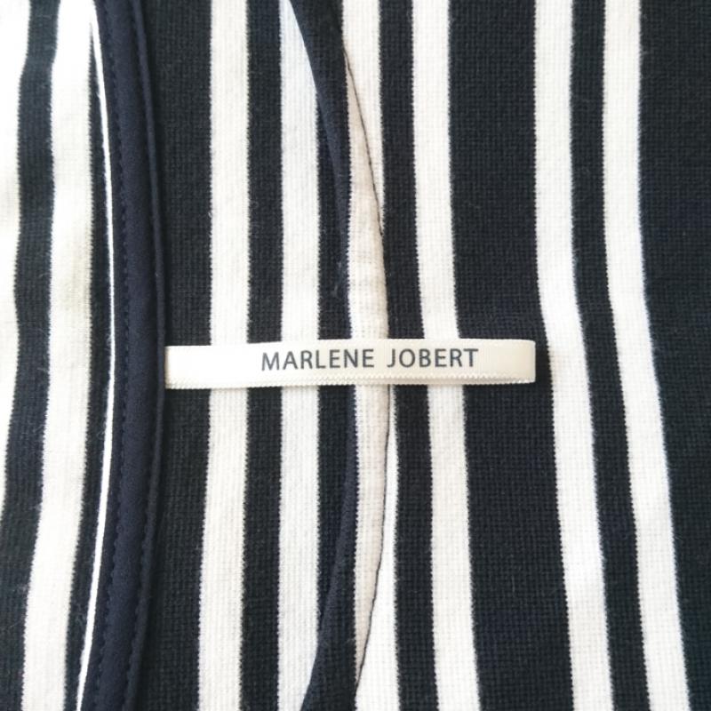 マルレーヌ ジョベル MARLENE JOBERT カットソー 七分袖 M ボーダー柄 白 / ホワイト / X 黒 / ブラック /  レディース USED 古着 中古 10004737