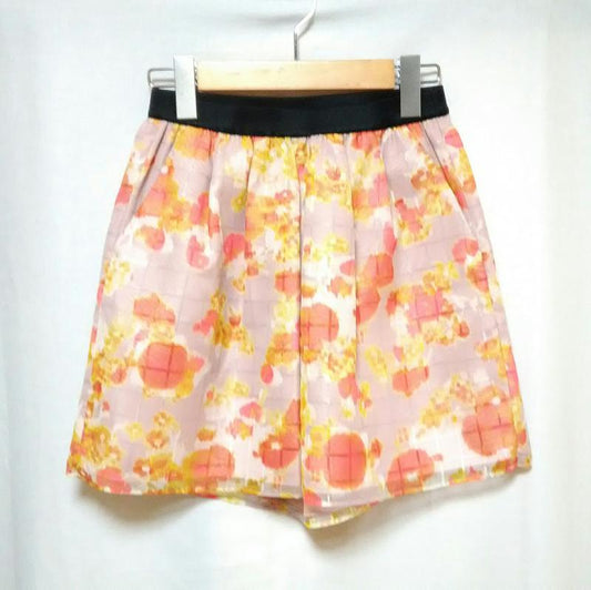 ジュエルチェンジズ Jewel Changes パンツ キュロット 38 総柄 白 / ホワイト / X 橙 / オレンジ / X 黄 / イエロー /  レディース USED 古着 中古 10004817