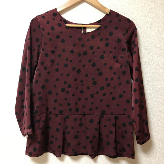 フリークスストア FREAK'S STORE カットソー 長袖 FREE ドット 黒 / ブラック / X 赤 / レッド /  レディース USED 古着 中古 10004985