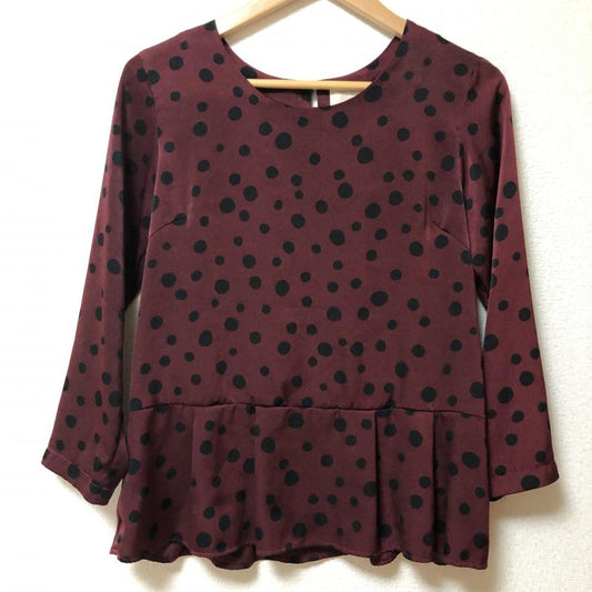 フリークスストア FREAK'S STORE カットソー 長袖 FREE ドット 黒 / ブラック / X 赤 / レッド /  レディース USED 古着 中古 10004986
