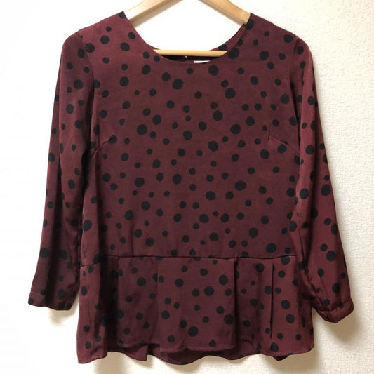 フリークスストア FREAK'S STORE カットソー 長袖 FREE ドット 黒 / ブラック / X 赤 / レッド /  レディース USED 古着 中古 10004987