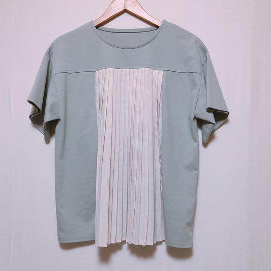 ヨーロ YOLO カットソー 半袖 40 無地 白 / ホワイト / X 緑 / グリーン /  レディース USED 古着 中古 10005014