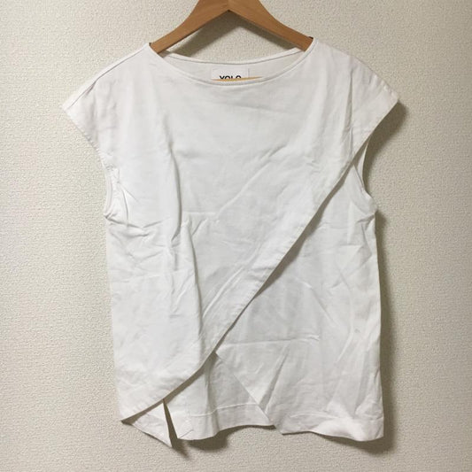 ヨーロ YOLO カットソー 半袖 38 無地 白 / ホワイト /  レディース USED 古着 中古 10005176