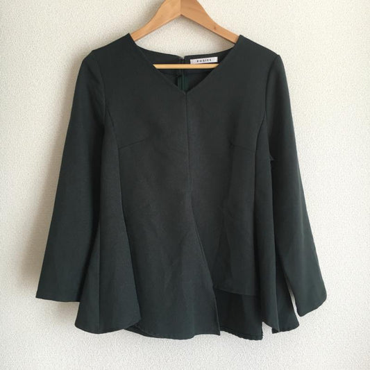 ロージー ROSIEE カットソー 長袖 S 無地 緑 / グリーン /  レディース USED 古着 中古 10005182
