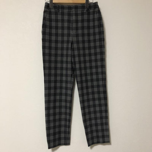 ハリス Harriss パンツ スラックス 34インチ チェック 黒 / ブラック / X 灰 / グレー /  レディース USED 古着 中古 10005210