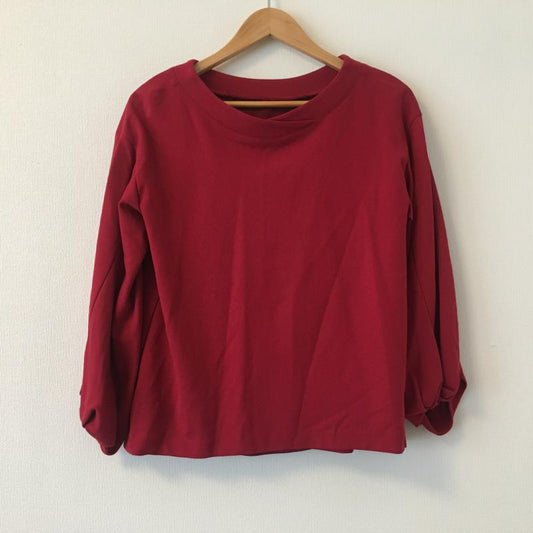 エンネア Ennea カットソー 長袖 38 無地 赤 / レッド /  レディース USED 古着 中古 10005450