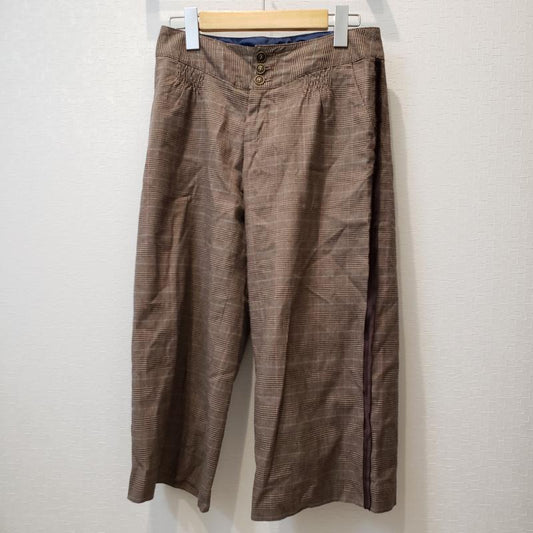 ジャスミン 16E Jasmin パンツ スラックス 7分丈 36 チェック 茶 / ブラウン /  レディース USED 古着 中古 10005657