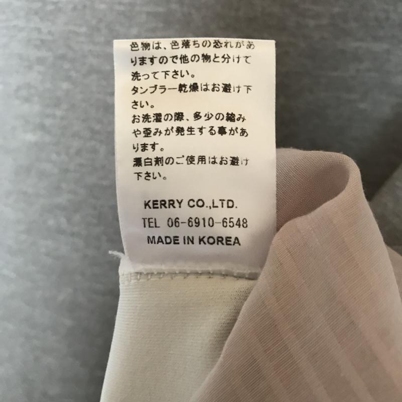 アンナケリー Anna Kerry カットソー 長袖 36 無地 X ストライプ 灰 / グレー / X ベージュ / ベージュ /  レディース USED 古着 中古 10005830