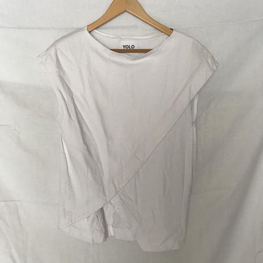 ヨーロ YOLO カットソー 半袖 40 無地 白 / ホワイト /  レディース USED 古着 中古 10005848