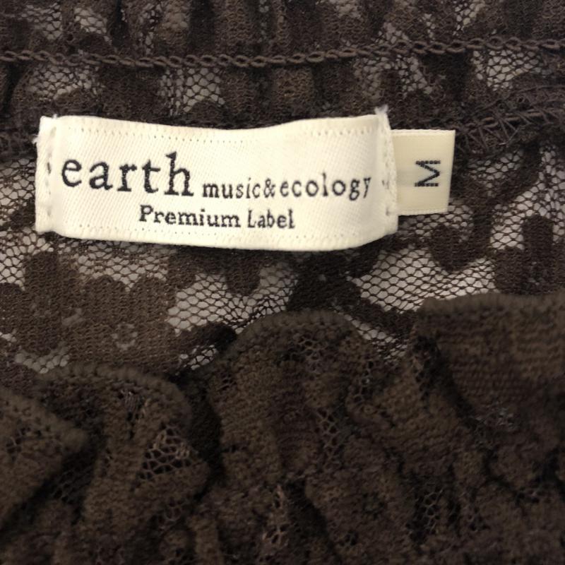 アースミュージックアンドエコロジー earth music&ecology カットソー 半袖 M 花柄 X  茶 / ブラウン /  レディース USED 古着 中古 10006037