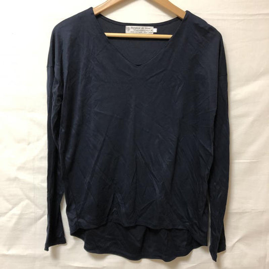 マルキスデブラン Marquise de blanc カットソー 長袖 38 無地 紺 / ネイビー /  レディース USED 古着 中古 10006172