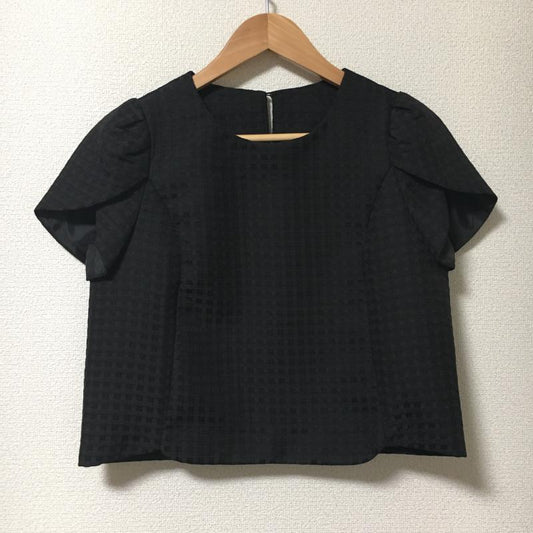 ヨーロ YOLO シャツ、ブラウス 半袖 36 チェック 黒 / ブラック /  レディース USED 古着 中古 10006445