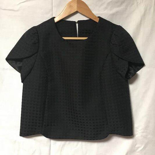 ヨーロ YOLO シャツ、ブラウス 半袖 36 チェック 黒 / ブラック /  レディース USED 古着 中古 10006454