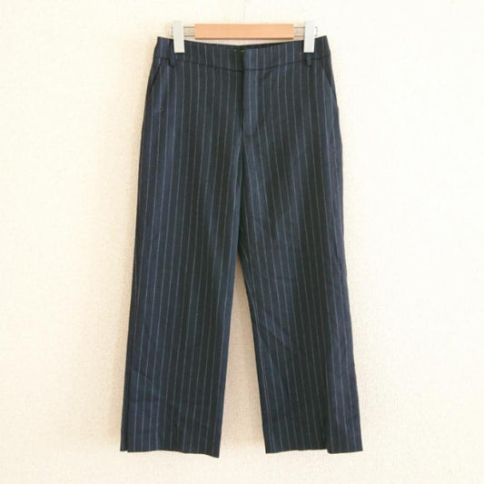 リズム R-ISM ボトムス ボトムス アンクルパンツ 2 ストライプ 黒 / ブラック / X 白 / ホワイト /  レディース USED 古着 中古 10006533