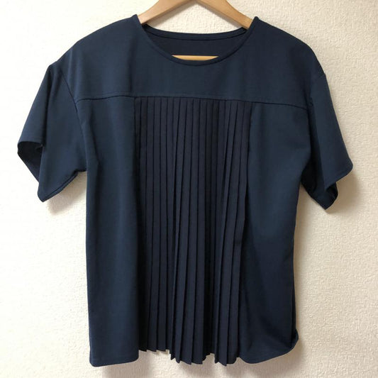 ヨーロ YOLO カットソー 半袖 38 無地 紺 / ネイビー /  レディース USED 古着 中古 10006627