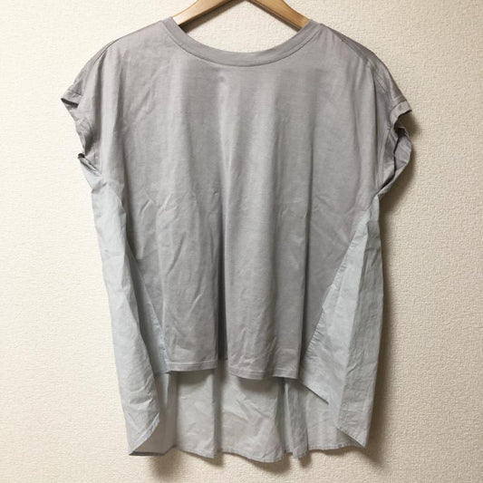 ヨーロ YOLO カットソー 半袖 38 無地 灰 / グレー / X 青 / ブルー /  レディース USED 古着 中古 10006689