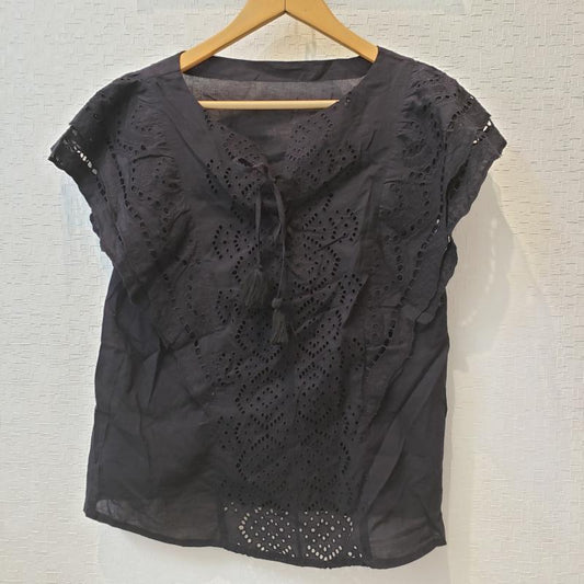 ヌガティーヌ nougatine カットソー 半袖 M 無地 黒 / ブラック /  レディース USED 古着 中古 10007453