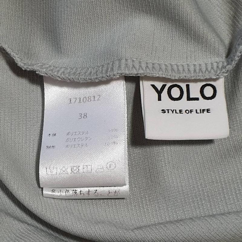 ヨーロ YOLO シャツ、ブラウス 半袖 38 無地 白 / ホワイト / X 緑 / グリーン /  レディース USED 古着 中古 10007612