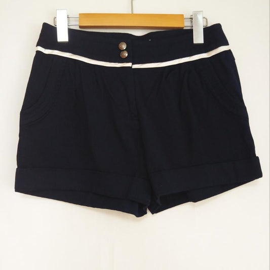 ナチュラルビューティーベーシック NATURAL BEAUTY BASIC パンツ ショートパンツ M 無地 白 / ホワイト / X 紺 / ネイビー /  レディース USED 古着 中古 10007661
