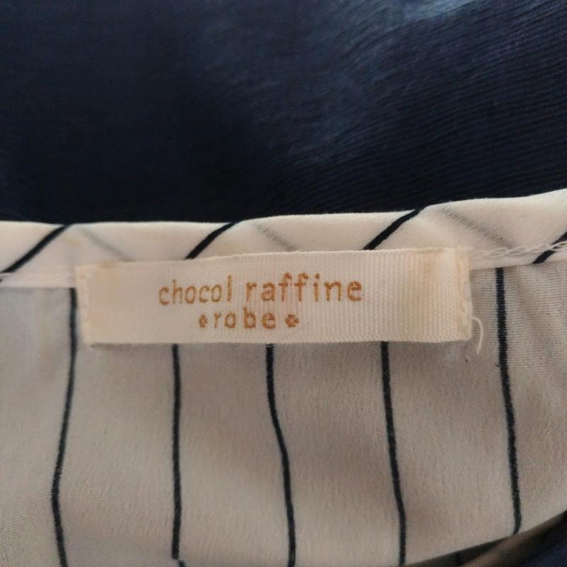 ショコラ フィネ ローブ chocol raffine robe カットソー 半袖 FREE 無地 X ストライプ 白 / ホワイト / X 紺 / ネイビー / X 黒 / ブラック /  レディース USED 古着 中古 10007855