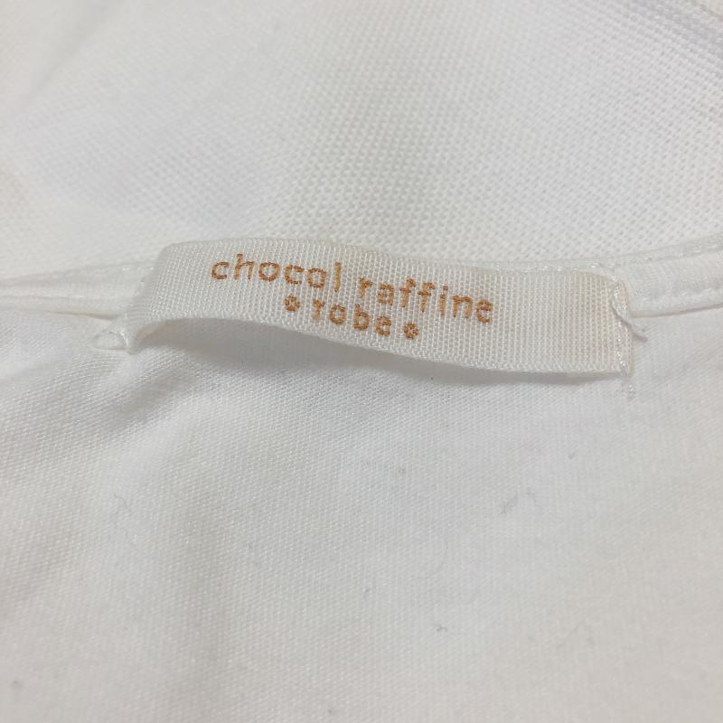 ショコラ フィネ ローブ chocol raffine robe カットソー 半袖 FREE 無地 X 刺繍 X 花柄 白 / ホワイト /  レディース USED 古着 中古 10007892