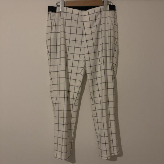 ユニクロ UNIQLO パンツ スラックス L チェック 白 / ホワイト / X 黒 / ブラック /  レディース USED 古着 中古 10007984