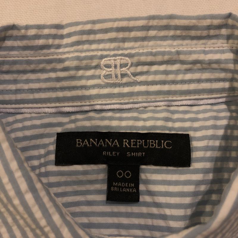 バナナリパブリック BANANA REPUBLIC シャツ、ブラウス 長袖 ストライプ 白 / ホワイト / X 青 / ブルー /  レディース USED 古着 中古 10008014