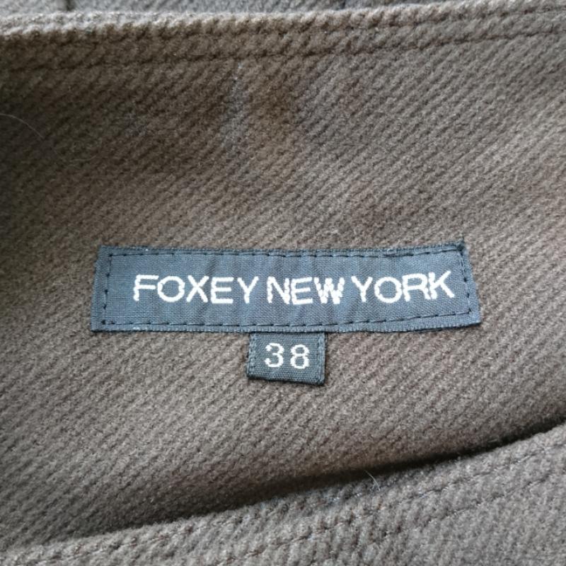 フォクシーニューヨーク FOXEYNEWYORK スカート ミニスカート ラップスカート 38 無地 茶 / ブラウン /  レディース USED 古着 中古 10008058