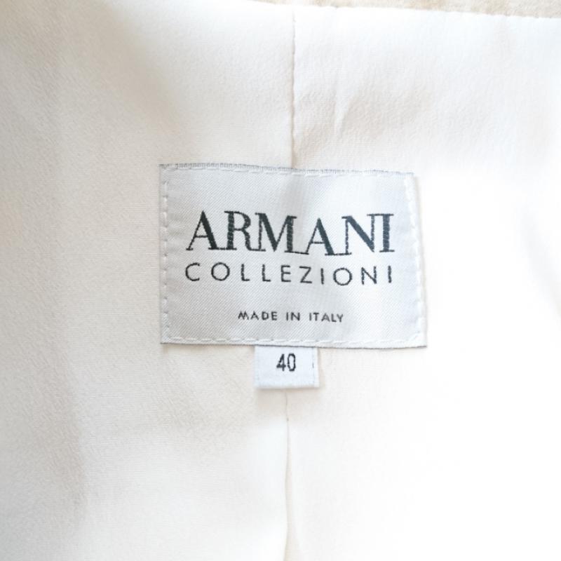 アルマーニコレッツォーニ ARMANI COLLEZIONI ジャケット、上着 ジャケット、ブレザー 40 無地 ベージュ / ベージュ /  レディース USED 古着 中古 10008059